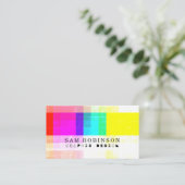 CMYK Lo Fi明カラフルカッコいいグランジ 名刺 (スタンド正面)
