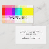 CMYK Lo Fi明カラフルカッコいいグランジ 名刺 (正面/裏面)
