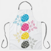 CMYK Snowflakes エプロン (正面)