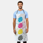 CMYK Snowflakes エプロン (着用した状態)