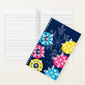 CMYK Snowflakes on Blue ノートブック (内側)