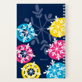 CMYK Snowflakes on Blue ノートブック (裏面)