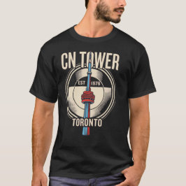 CNタワー トロント カナダ ビンテージ トラベルポスター リトロ Tシャツ