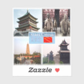 CN西安 – 鐘楼 – 陝西省の兵馬俑 シール (シート)