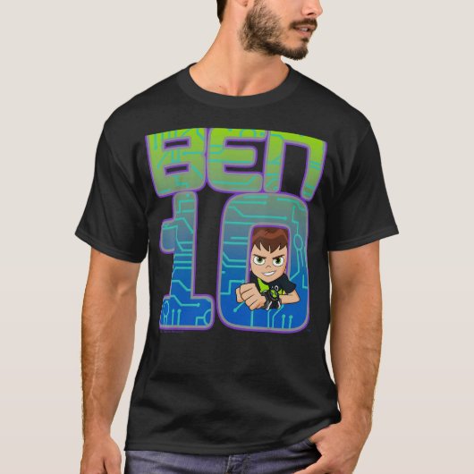 CN Ben 10シンプルポートレートロゴ Tシャツ (正面)