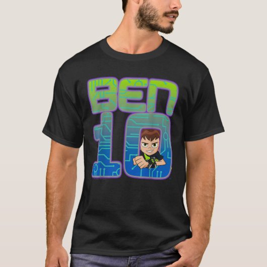 CN Ben 10シンプルポートレートロゴ Tシャツ (正面)