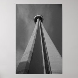 CN Tower Toronto Canadaモノクロ写真 ポスター