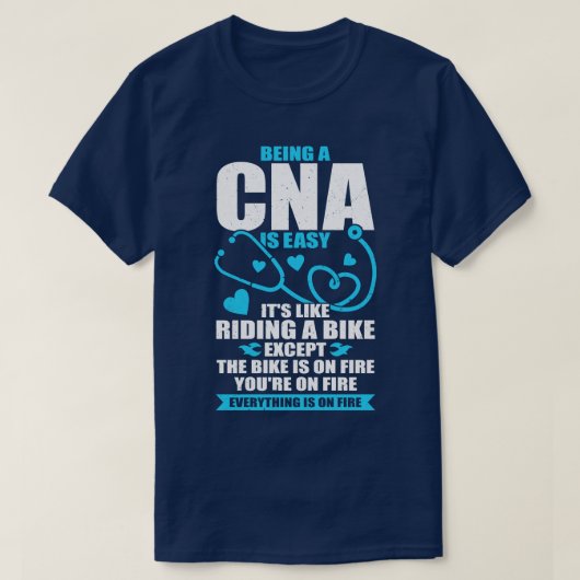 Cnaおもしろいの仕事の認定看護助手ギフト Tシャツ (デザイン正面)