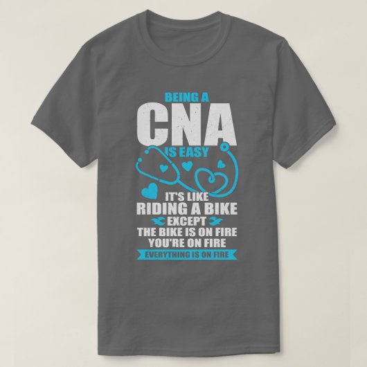 Cnaおもしろいの仕事の認定看護助手ギフト Tシャツ (デザイン正面)
