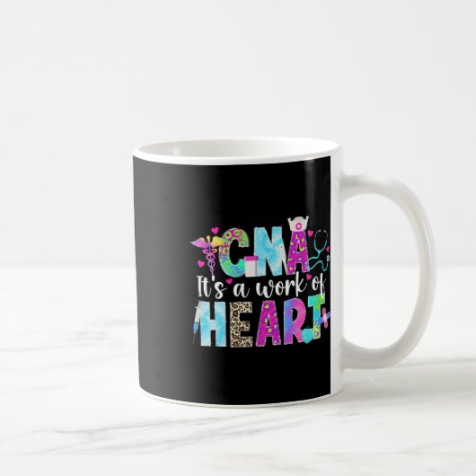 Cnaの仕事ハート認定看護士Istant Cna Nur コーヒーマグカップ (右)