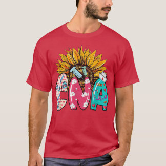 CNAひまわり聴診器ナース帽子おもしろいCNAギフト Tシャツ