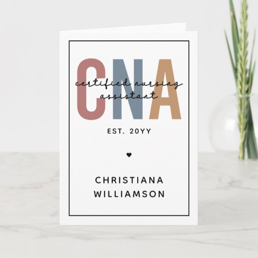 CNAカスタムレトロ認定看護助手ギフト カード (正面)