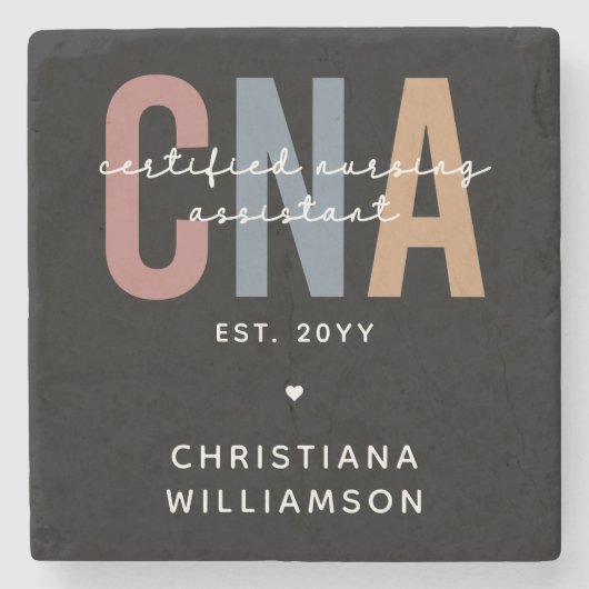 CNAカスタムレトロ認定看護助手ギフト ストーンコースター (正面)