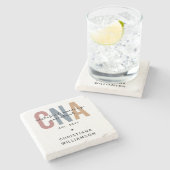 CNAカスタムレトロ認定看護助手ギフト ストーンコースター (横)