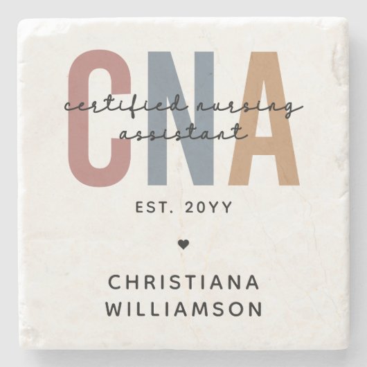 CNAカスタムレトロ認定看護助手ギフト ストーンコースター (正面)