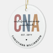 CNAカスタムレトロ認定看護助手ギフト セラミックオーナメント (左)