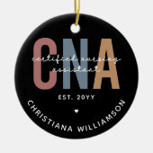 CNAカスタムレトロ認定看護助手ギフト セラミックオーナメント (正面)