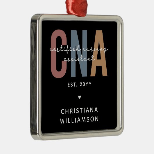 CNAカスタムレトロ認定看護助手ギフト メタルオーナメント (右)