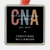 CNAカスタムレトロ認定看護助手ギフト メタルオーナメント (正面)