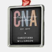 CNAカスタムレトロ認定看護助手ギフト メタルオーナメント (左)