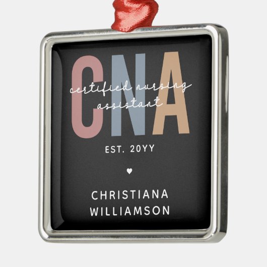 CNAカスタムレトロ認定看護助手ギフト メタルオーナメント (左)