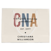 CNAカスタムレトロ認定看護助手ギフト ラージペーパーバッグ (裏面)