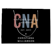 CNAカスタムレトロ認定看護助手ギフト ラージペーパーバッグ (裏面)