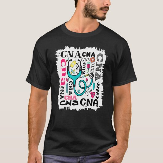 Cnaタイポグラフィ漂白絵画のパターン Tシャツ (正面)