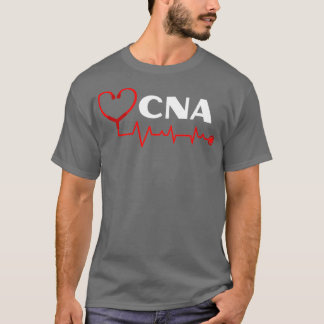CNAナースアシスタント(聴診器ハートビートwhi) Tシャツ