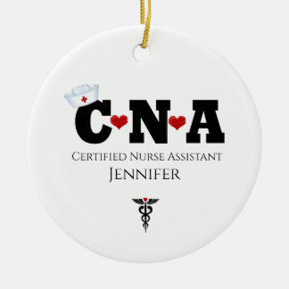 CNAパーソナライズされたナースクリスマスオーナメント セラミックオーナメント