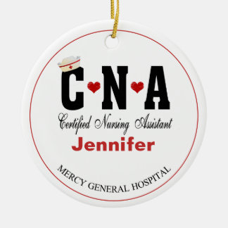 CNAパーソナライズされたナースクリスマスセラミックオーナメント セラミックオーナメント