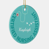 CNAパーソナライズされたナース – 聴診器 セラミックオーナメント (右)