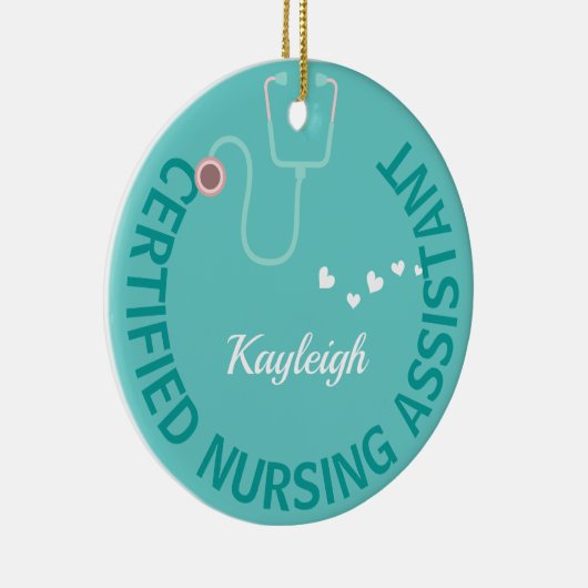 CNAパーソナライズされたナース – 聴診器 セラミックオーナメント (右)