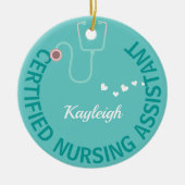 CNAパーソナライズされたナース – 聴診器 セラミックオーナメント (正面)