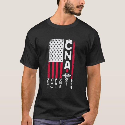 CNAフラグ認定看護補助員看護師感謝 Tシャツ (正面)
