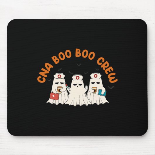 Cnaブークルーナースレトロおもしろい幽霊ハロウィーン マウスパッド (正面)