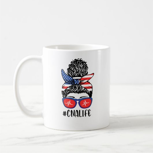 CNAライフ乱雑Bun CnaLife – ギフトforナース コーヒーマグカップ (左)
