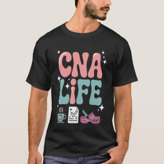 CNAライフ レトロ 看護補助者 Tシャツ