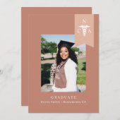 CNA卒業写真ピンクナース卒業 招待状 (正面/裏面)