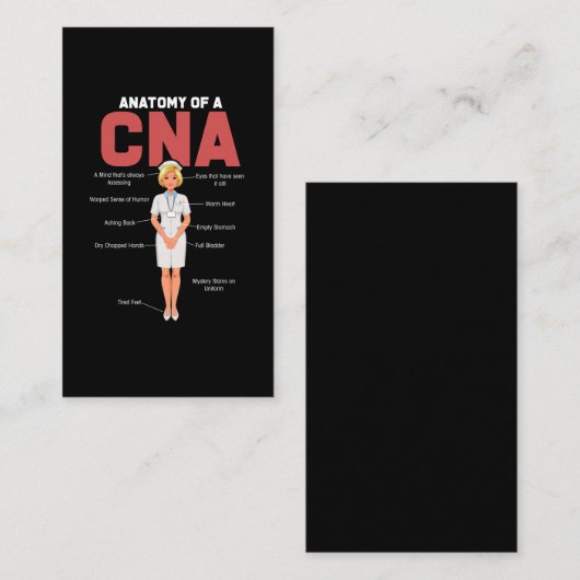 CNA解剖学ナース認定看護助手 名刺 (正面/裏面)