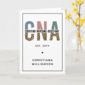 CNA認定カスタム看護助手ギフト カード (黄色い花)