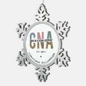 CNA認定カスタム看護助手ギフト スノーフレークピューターオーナメント (右)