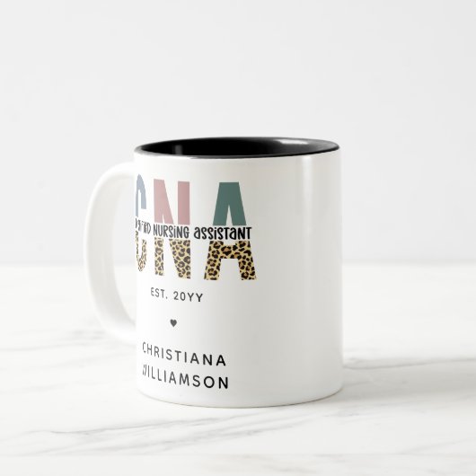 CNA認定カスタム看護助手ギフト ツートーンマグカップ (正面左)