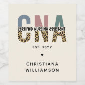 CNA認定カスタム看護助手ギフト ワインラベル (シングルラベル)