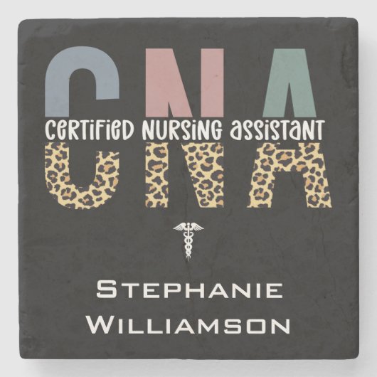 CNA認定パーソナライズされた看護助手 ストーンコースター (正面)