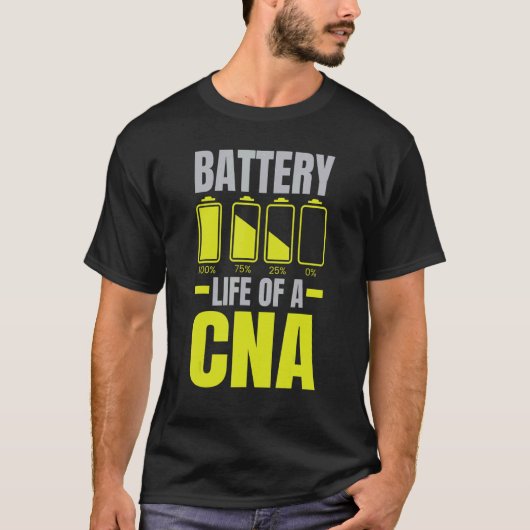 CNA認定看護助手のバッテリ寿命 Tシャツ (正面)