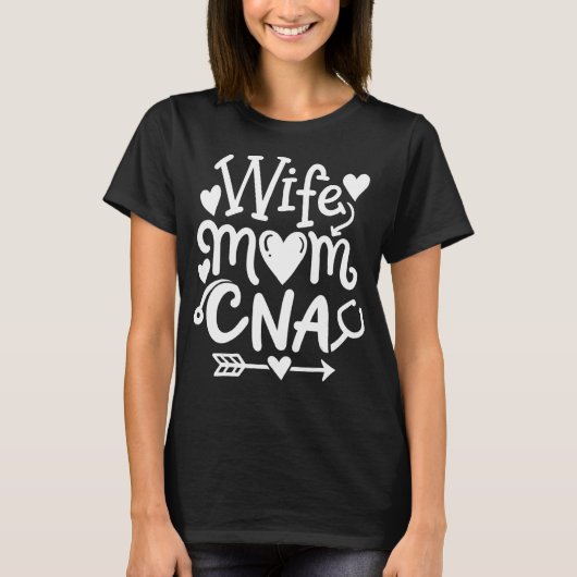 CNA認定看護助手の妻ママCNA Tシャツ (正面)