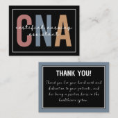 CNA認定看護助手の感謝 ノートカード (正面/裏面)