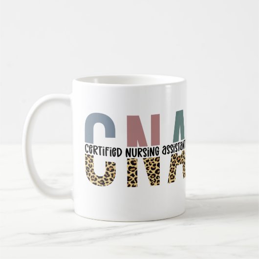 CNA認定看護助手チーテプリント コーヒーマグカップ (左)
