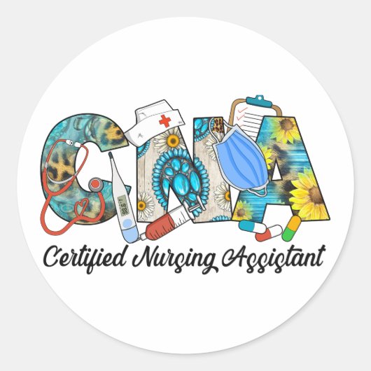 CNA認定看護助手 ラウンドシール (正面)